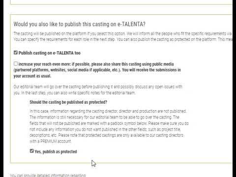 e-TALENTA tutorials - Chapter 2, Part 2: Creating public and protected castings