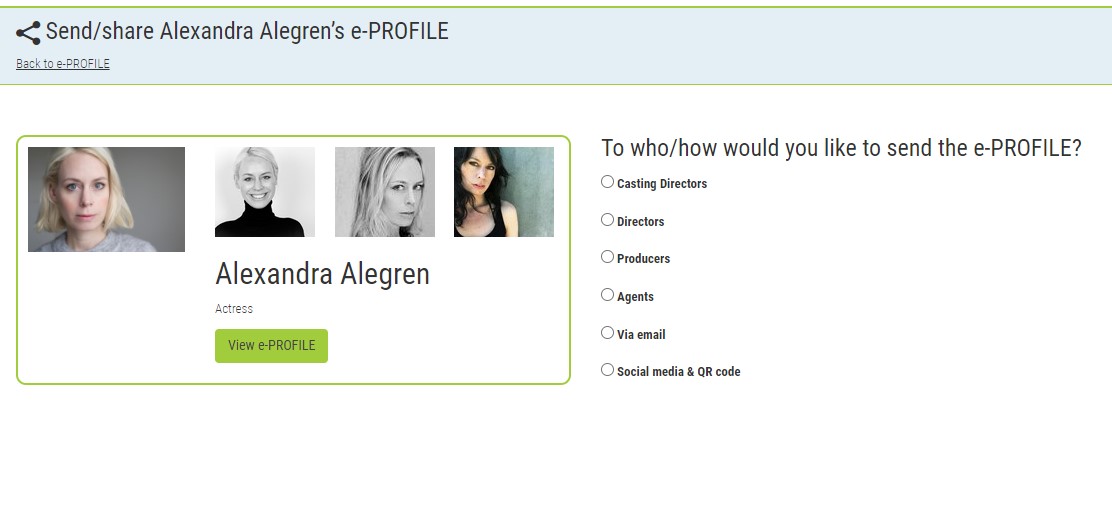 send actor profile