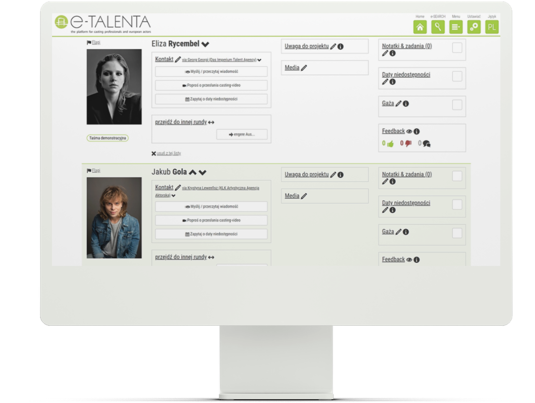 Favourites List e-TALENTA